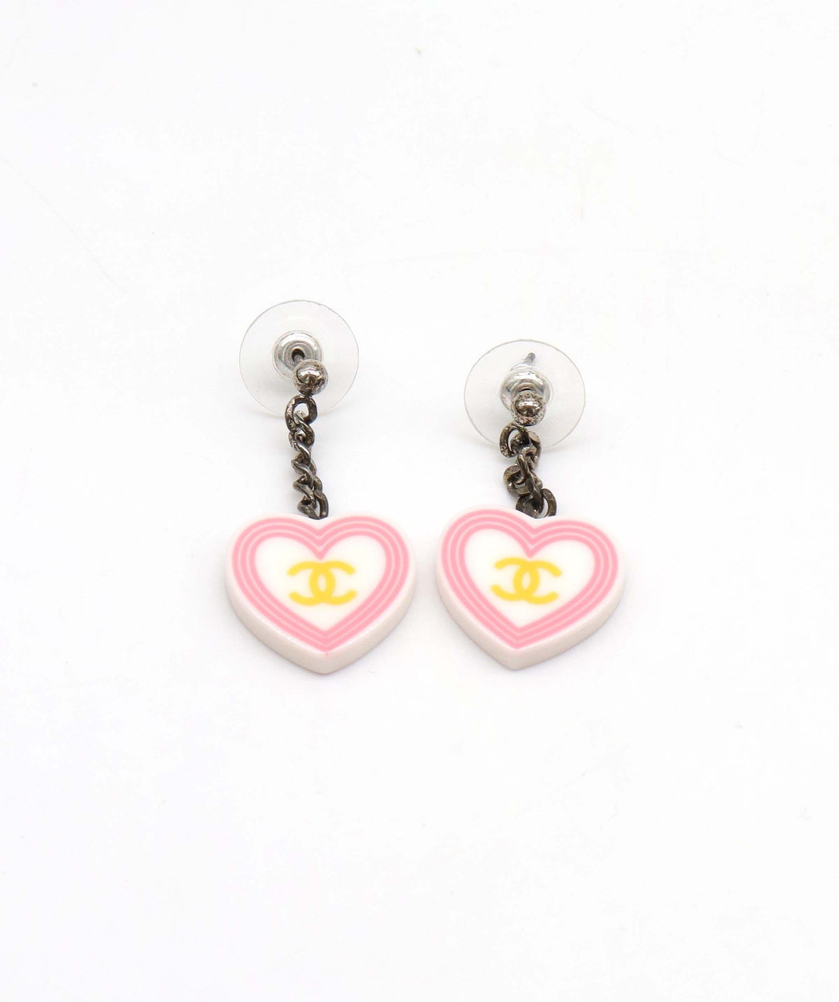 Chanel Chanel Logo Earring Accessory Heart Green Yellow  DXBK0268