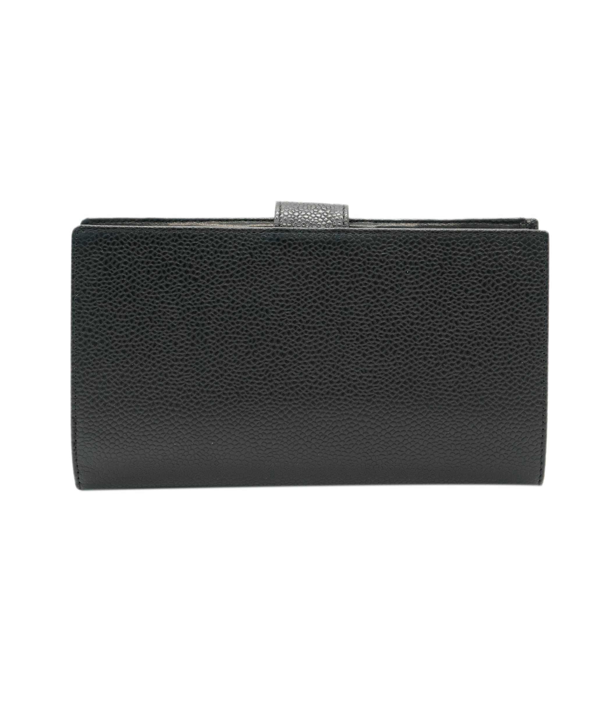 Chanel CHANEL Long Wallet Black Caviar skin DBXS3576