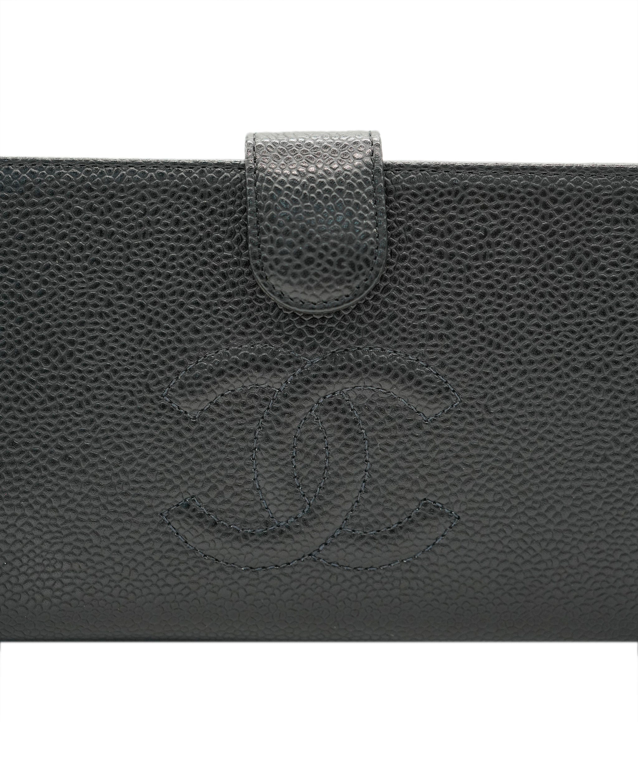 Chanel CHANEL Long Wallet Black Caviar skin DBXS3576