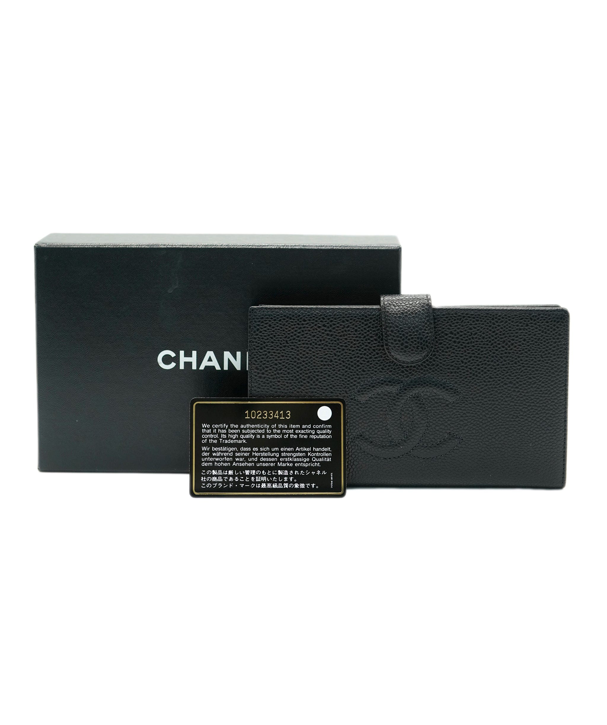 Chanel CHANEL Long Wallet Black Caviar skin DBXS3576
