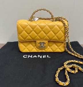CHANEL CHANEL Mini Shoulder/Crossbody Bag with Gold Buckle and Rhinestone Handle 3102605152576