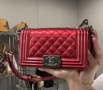CHANEL CHANEL Patent Leather Purple SV Boy Chanel 20 B0601EW58X
