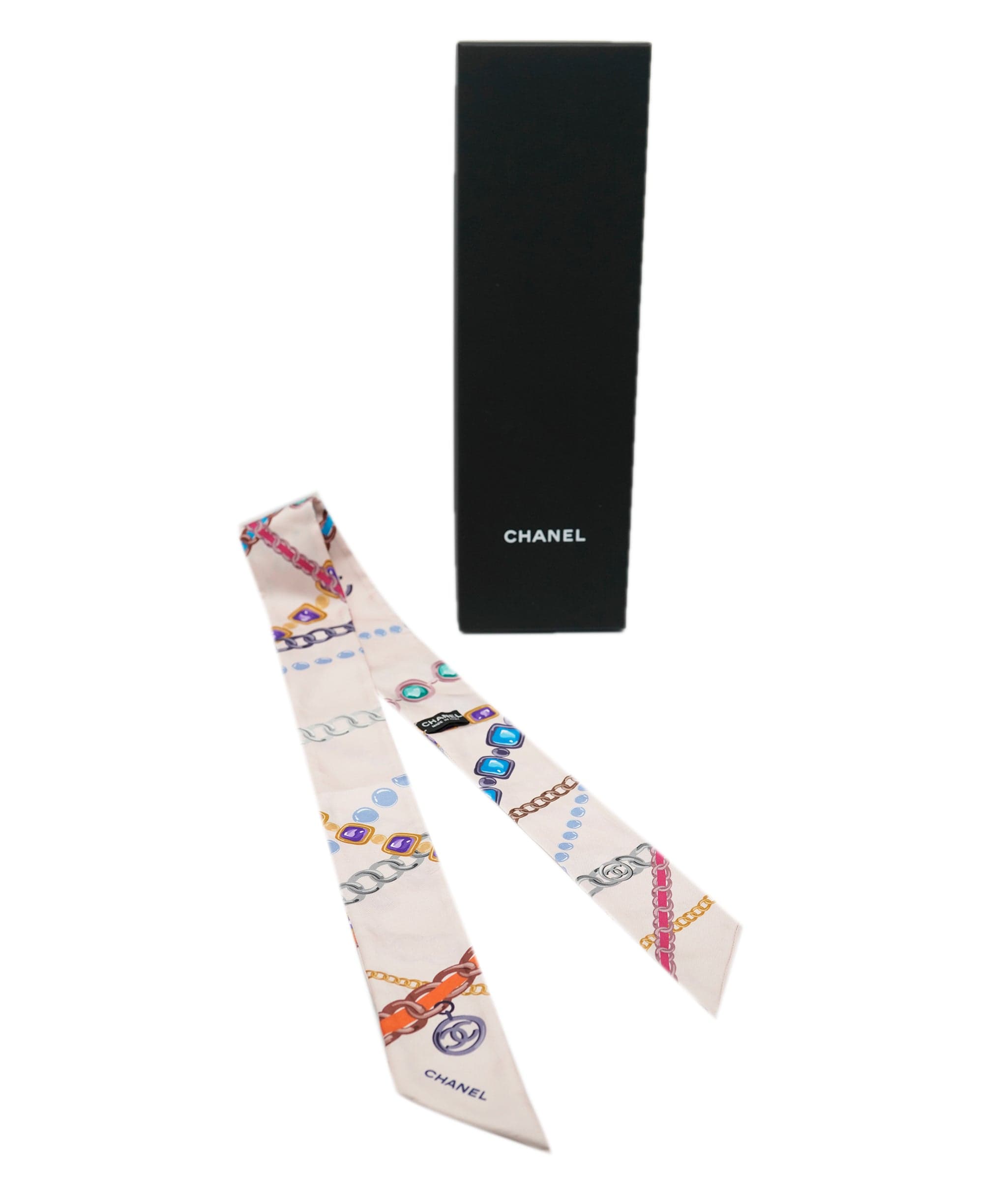 Chanel Chanel pink bijoux silk neck scarf 119cm - AJC0662