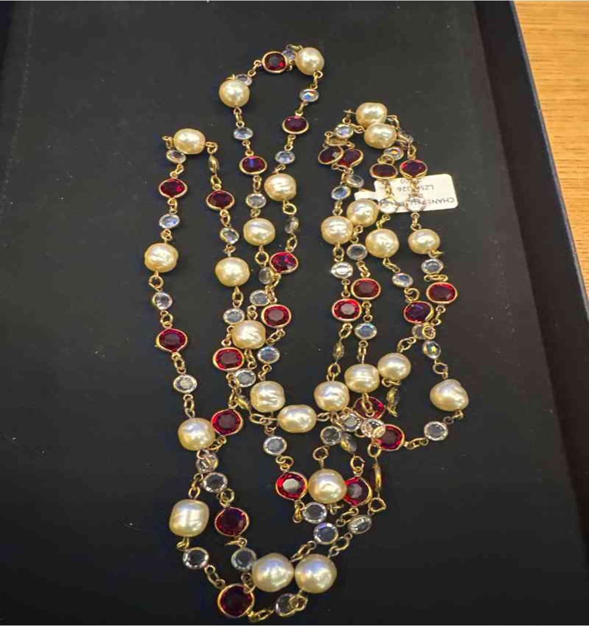 Chanel CHANEL Red Crystal Necklace LZ509326