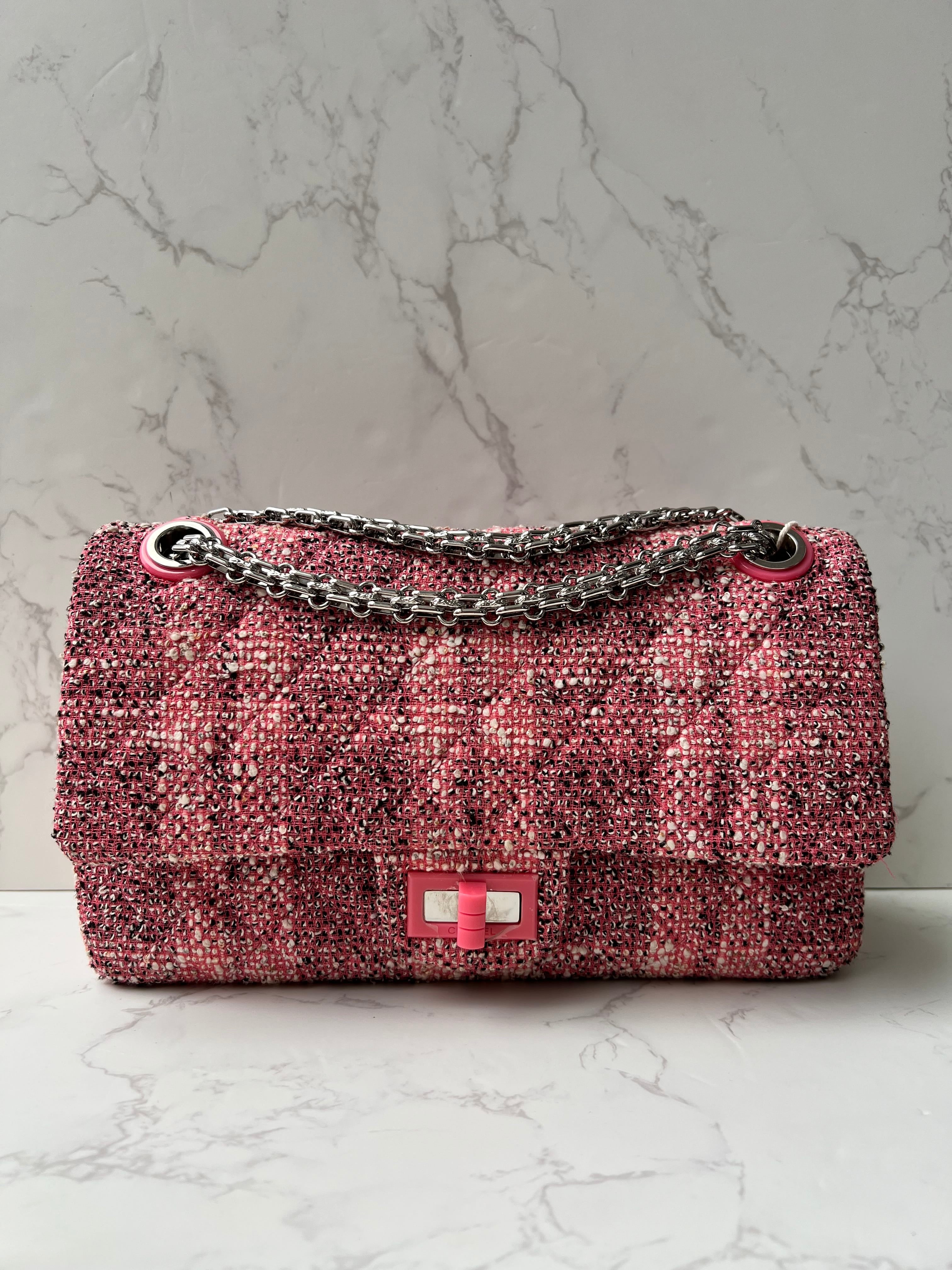 Chanel Chanel Reissue Medium 2.55 Tweed Pink Flap SHW #27
Comes with Dustbag SYCF3103108