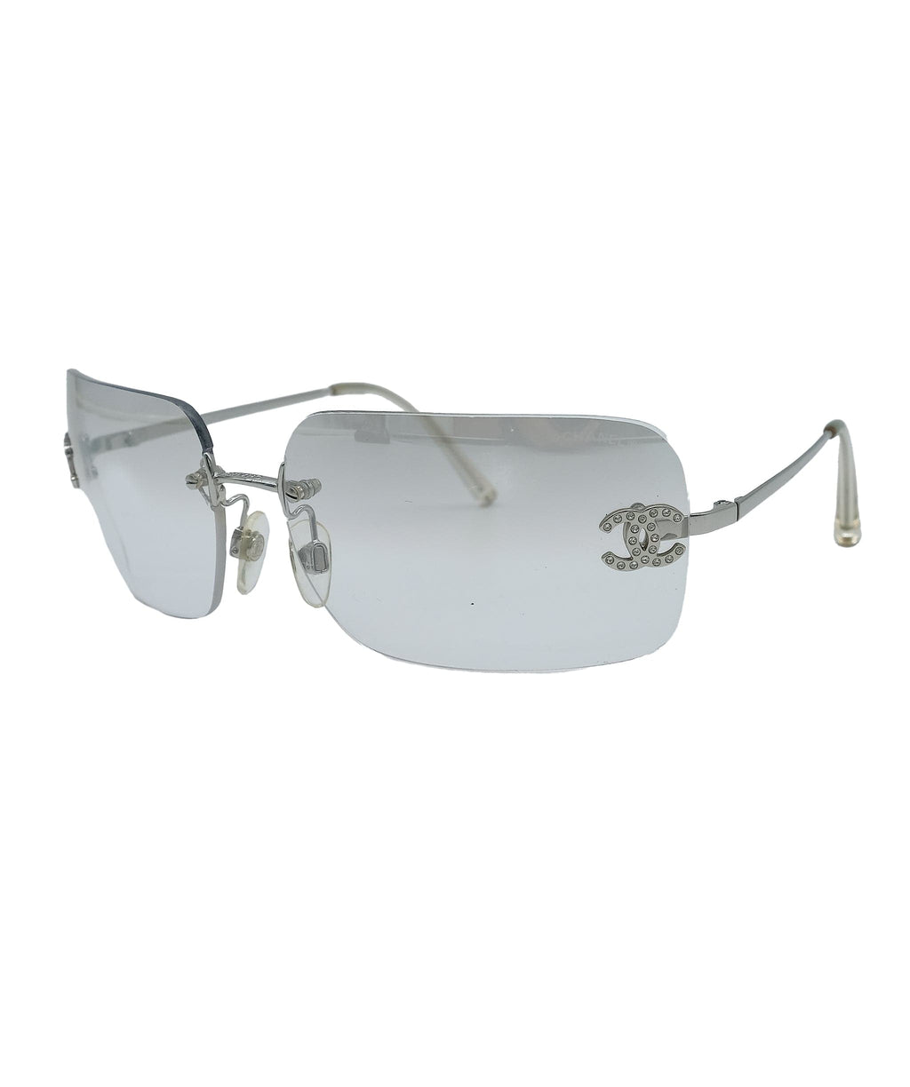 CHANEL Square Sunglasses CH4240 Grey/Mirror Clear at John Lewis & Partners