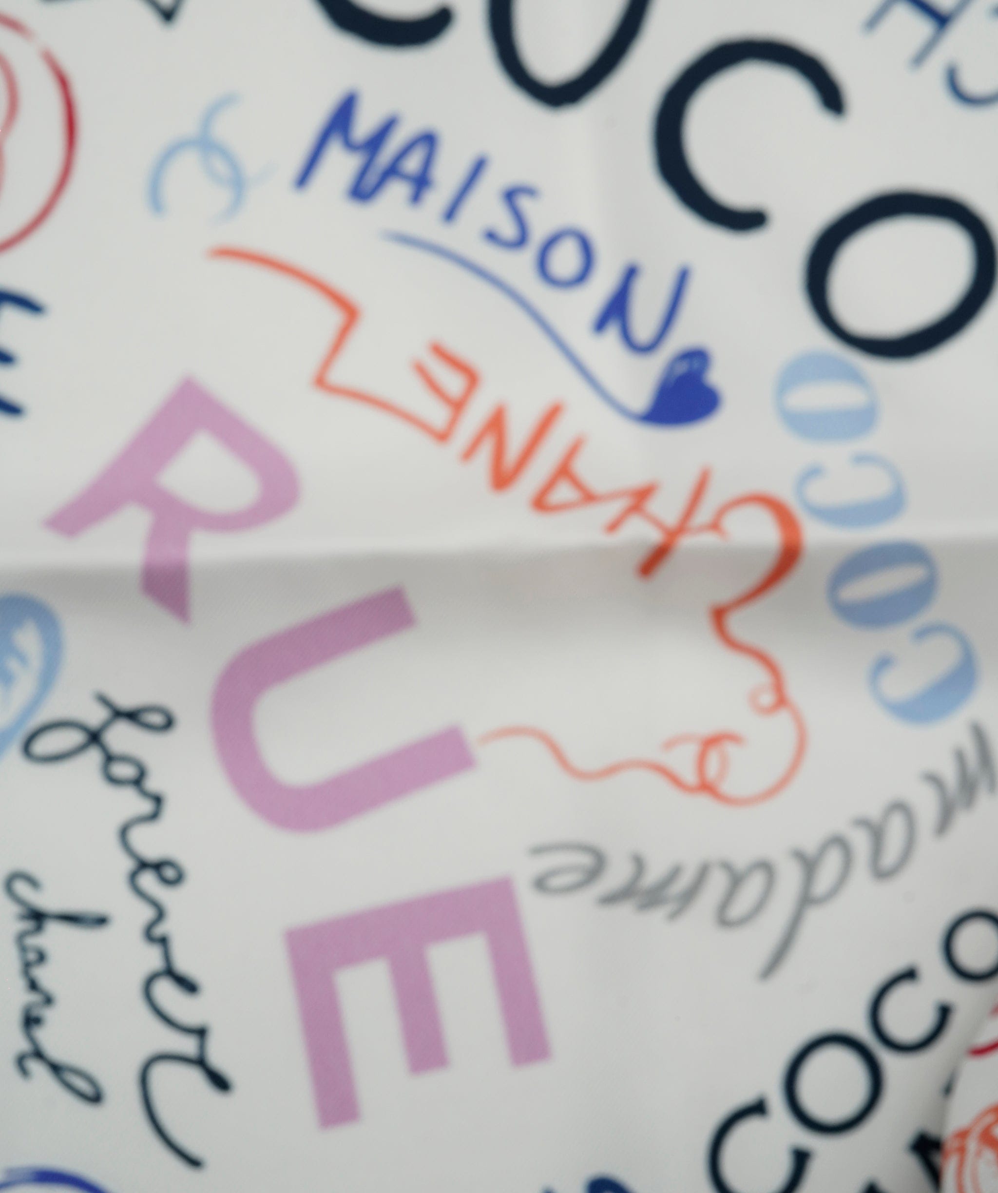 Chanel Chanel silk scarf 90x90cm, white with multicolors, excellent condition  AKL0116