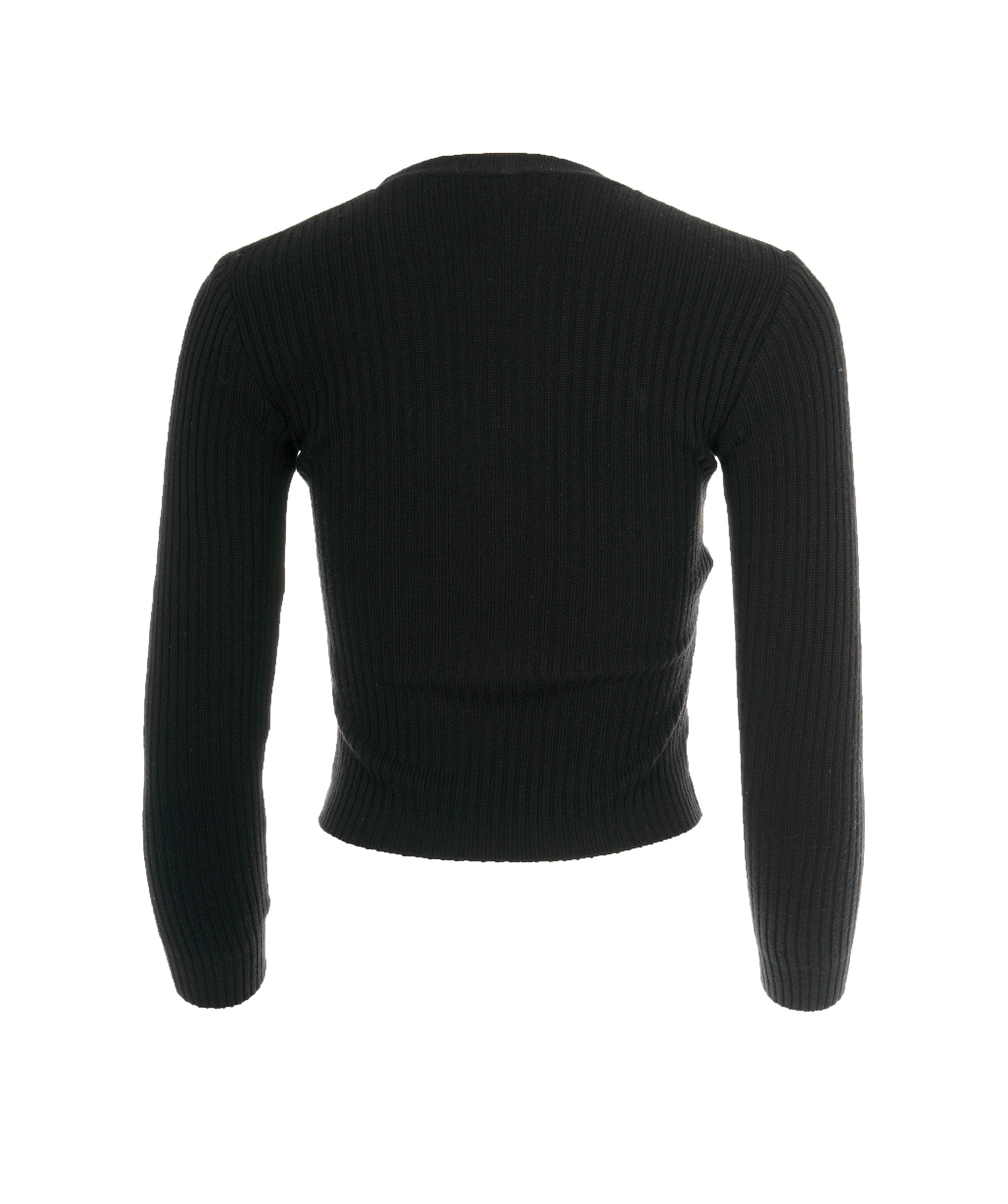 Chanel Chanel Vintage 96A Black Quilted Suede Knit CC Cardigan DBXS2421