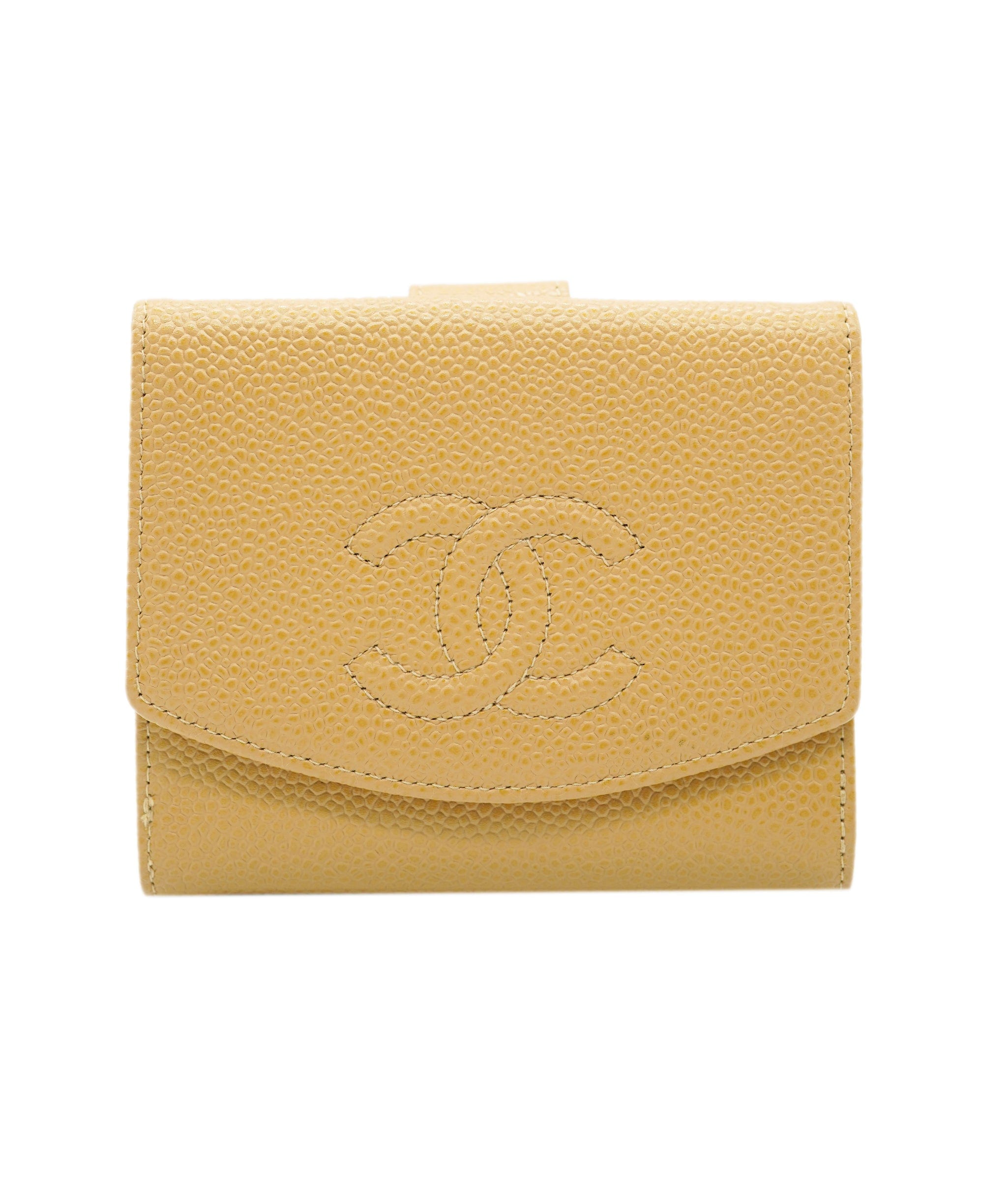 Chanel CHANEL VINTAGE BIFOLD COMPACT WALLET BEIGE DBXS3575