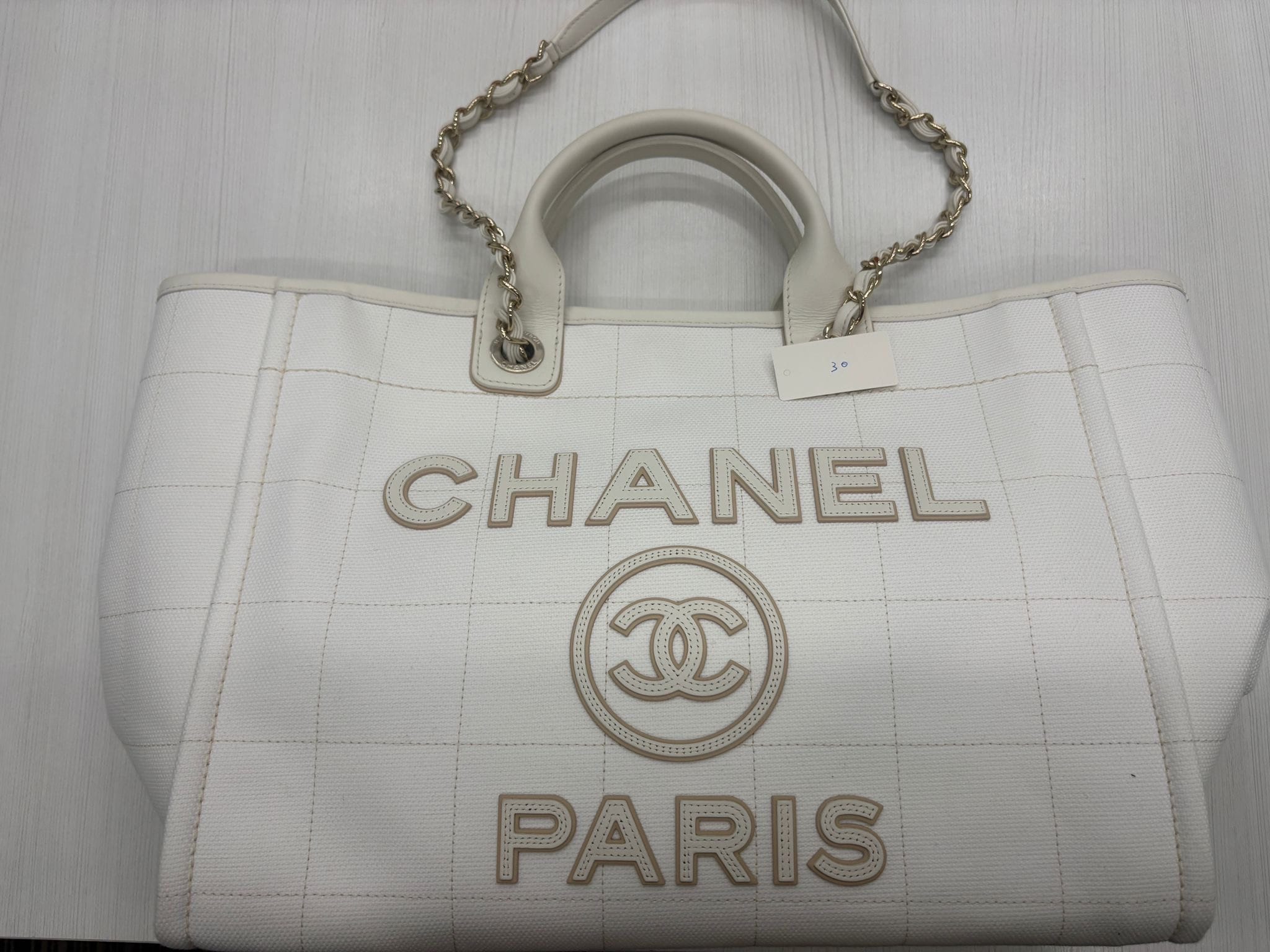 CHANEL CHANEL White Canvas  Bag PO1PB0P5 BK30