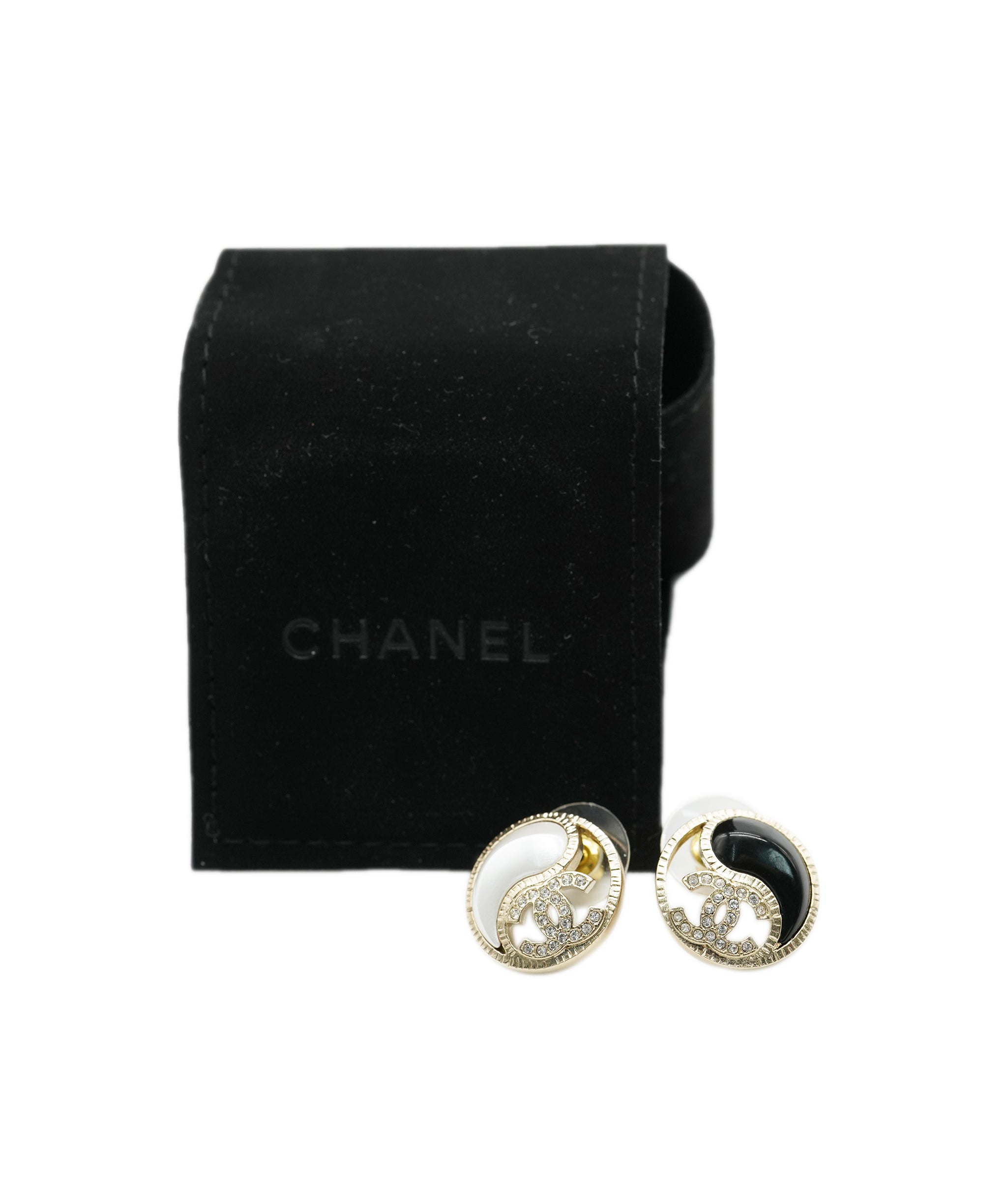 Chanel Chanel yin and yang diamante stud earrings AJL0173