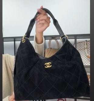 Chanel IB26030166 Chanel Hobo Medium Black Suede