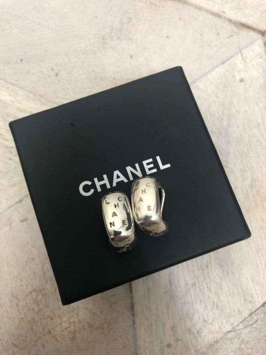 56. Lp x c Chanel Square Clip on Earrings Sterling Silver RJL1332