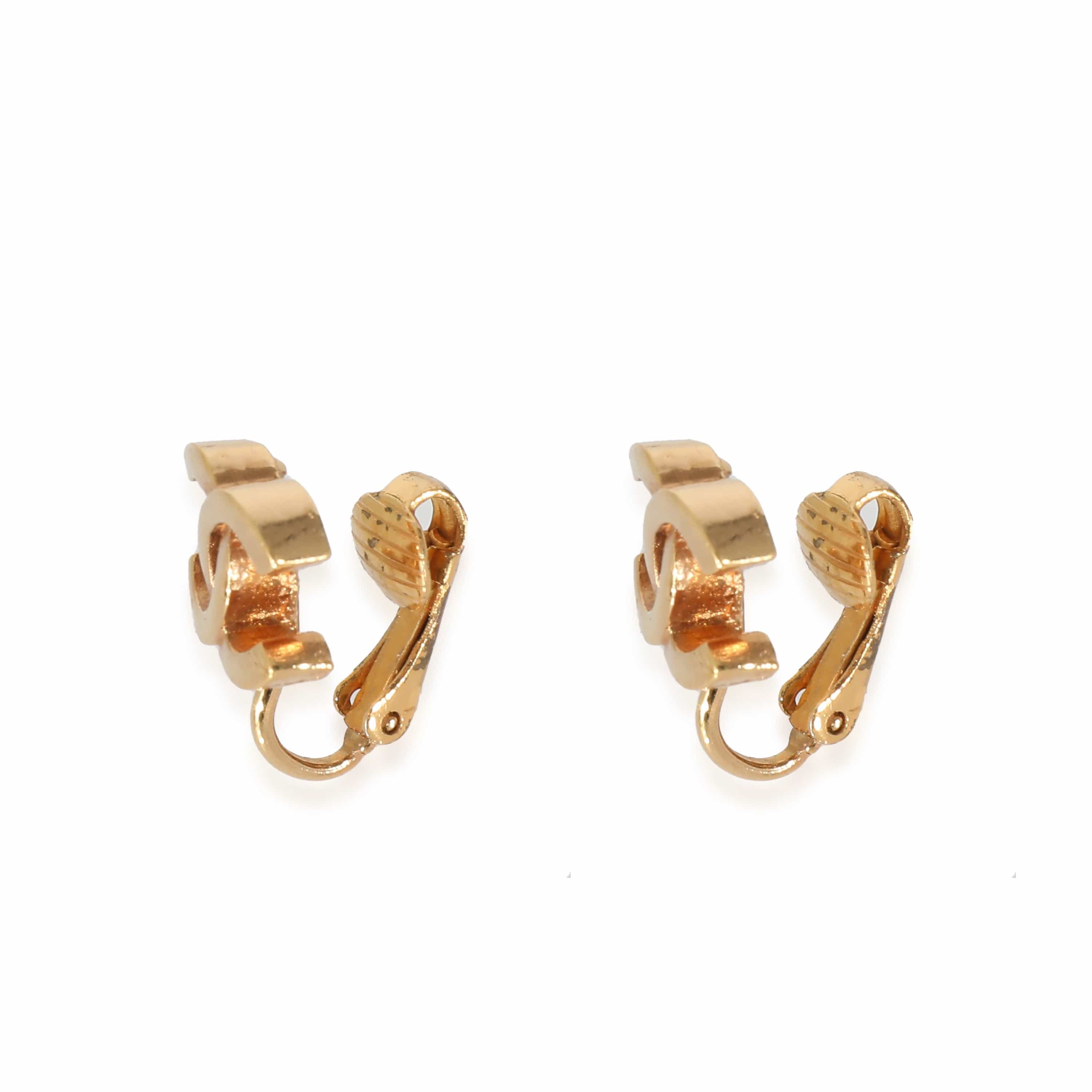 Chanel Chanel CC Vintage Gold Clip on Earrings ULC1037