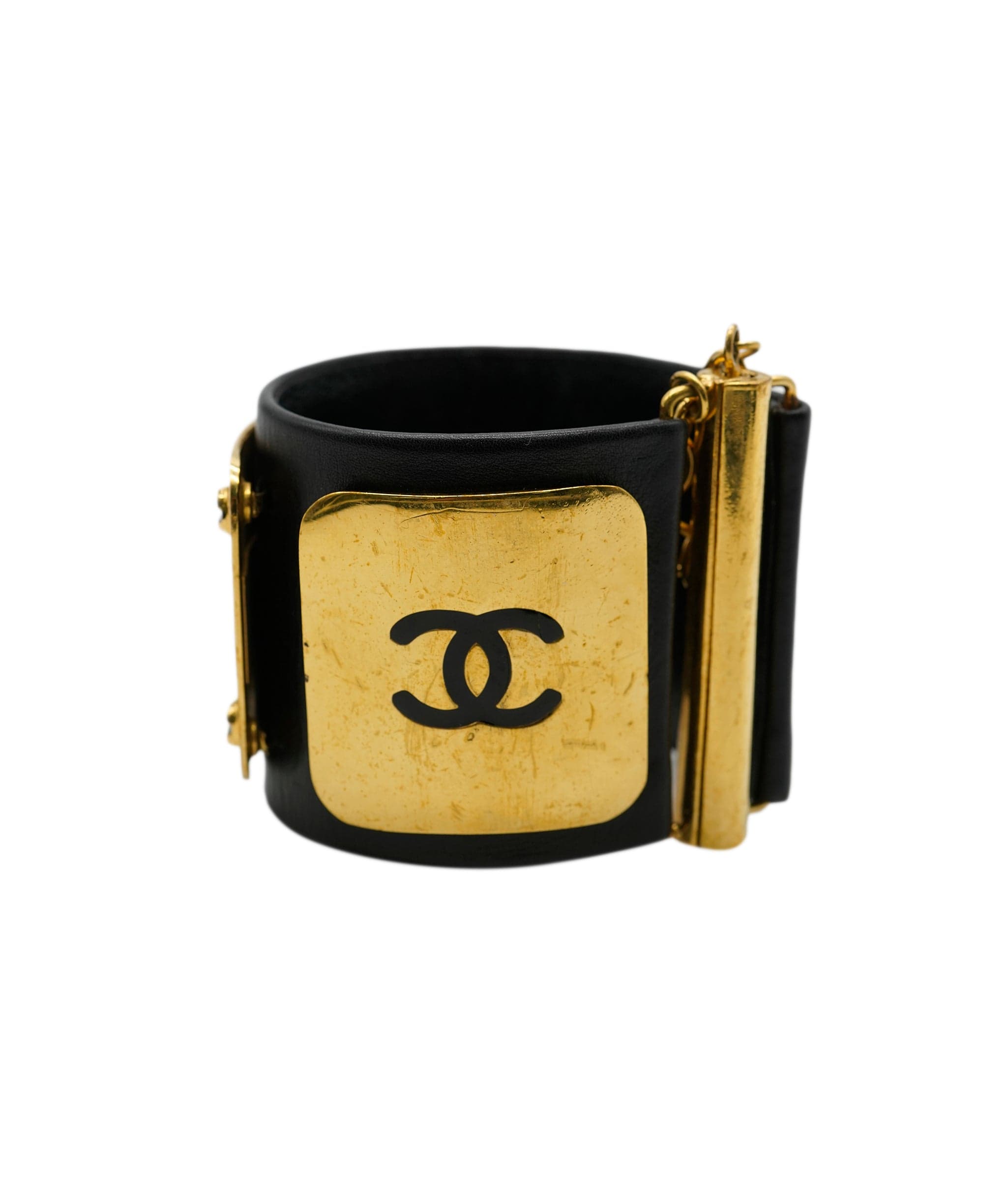 Chanel Chanel CC Wide Leather Cuff ASL4522