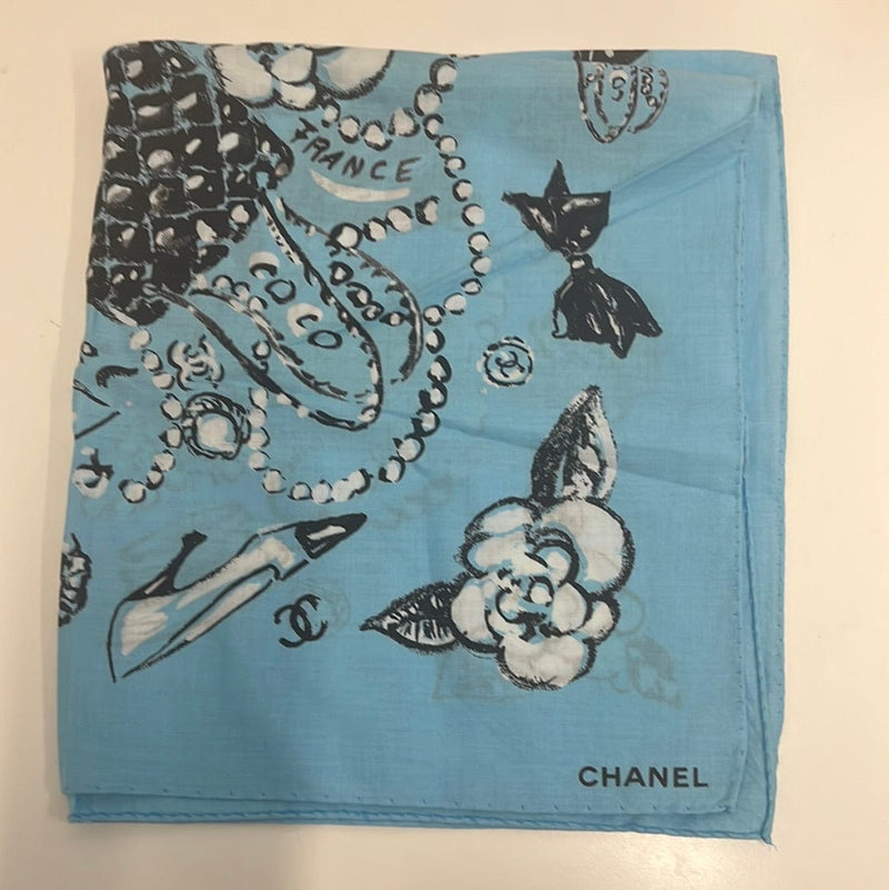 Chanel Baby Blue Cotton Bandana ASL8593 LuxuryPromise