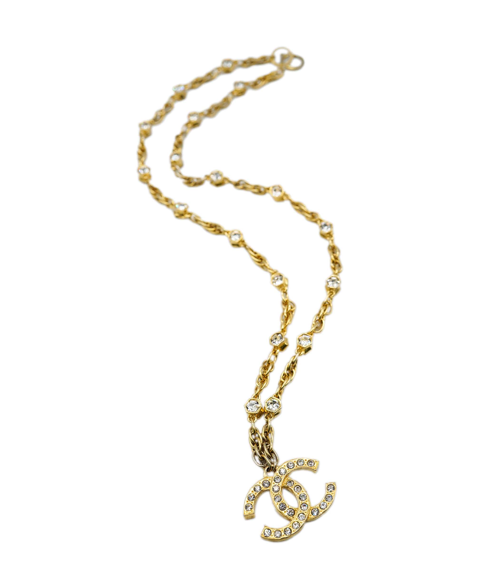 Chanel Chanel crystal CC necklace gold ASC1767