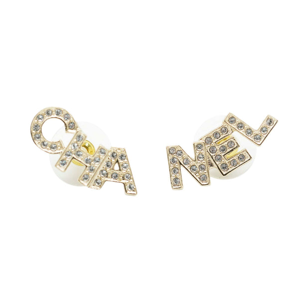 Chanel 2020 Strass Cha-Nel Stud Earrings - Gold-Plated Stud, Earrings -  CHA950648