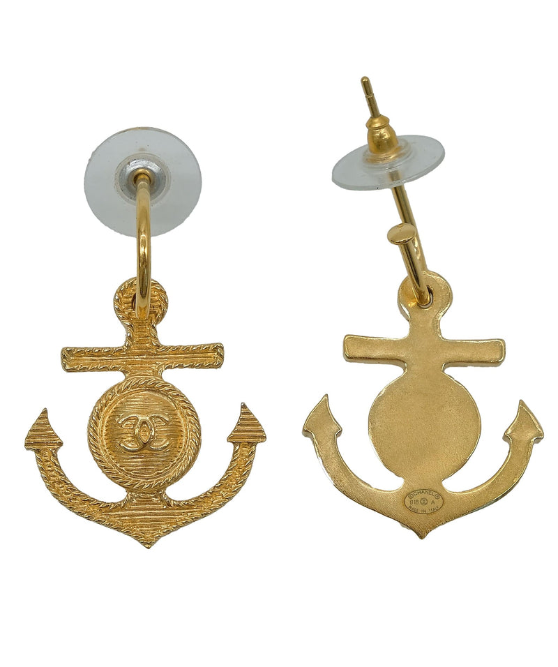 Chanel Gold Anchor Earrings RJC2865