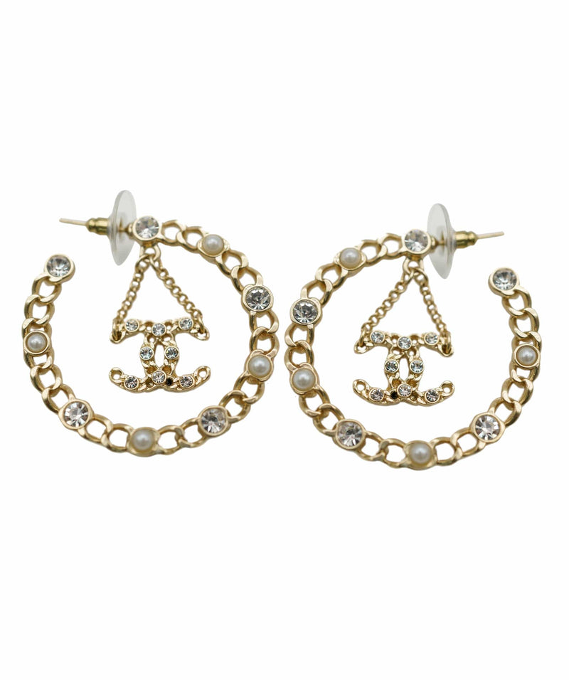 Chanel earrings discount hoops