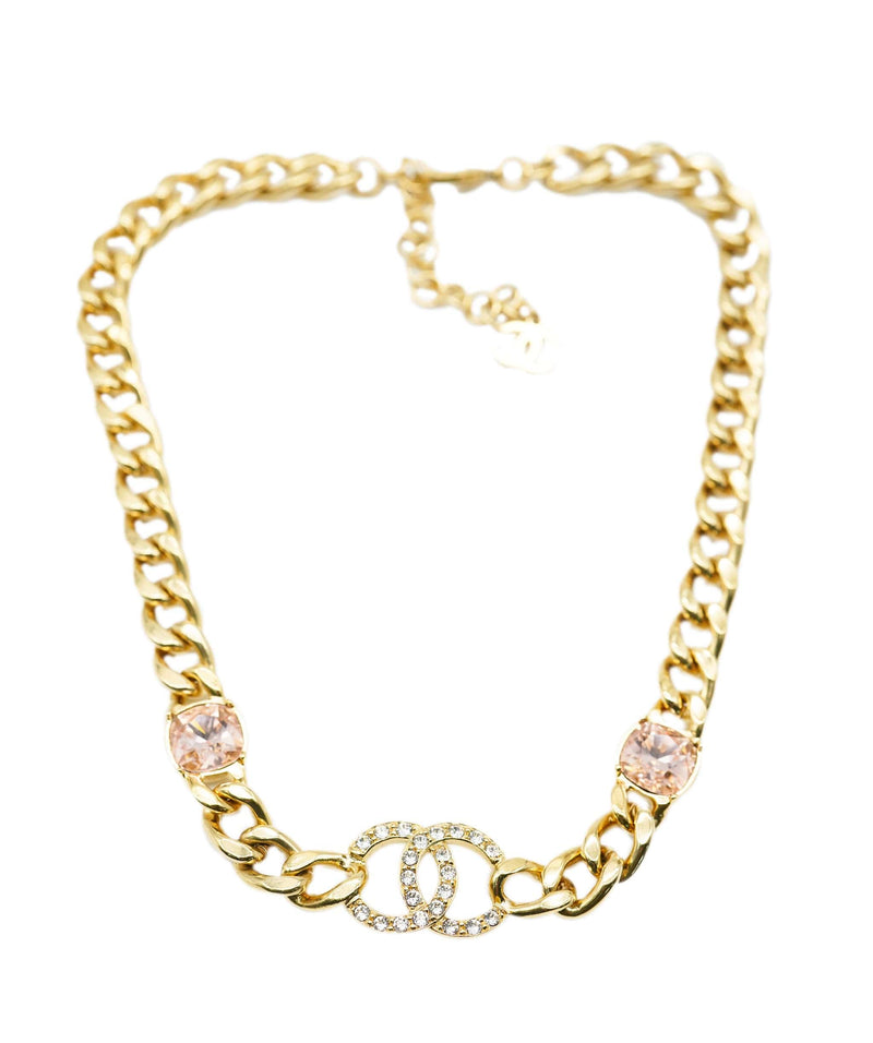 CHANEL, Jewelry, Chanel Rare Gold Cc Shiny Gold Crystal Pearl Bead Long  Dangle Pendant Necklace