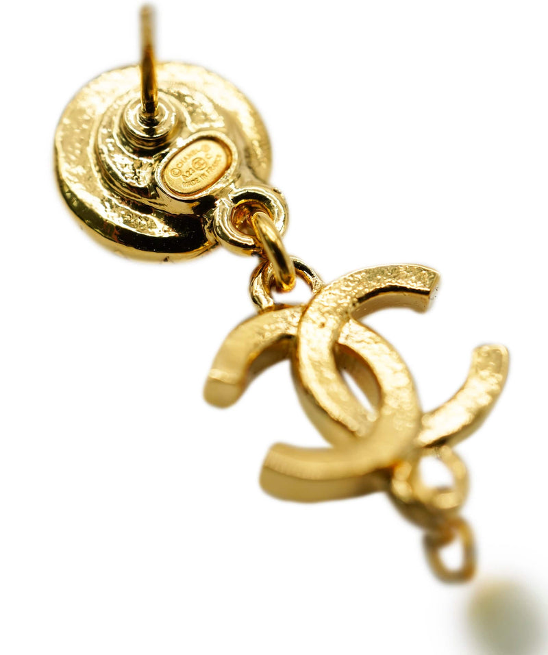 Chanel Perfume Bottle CC Drop Earrings - Gold, Gold-Tone Metal Drop,  Earrings - CHA348523