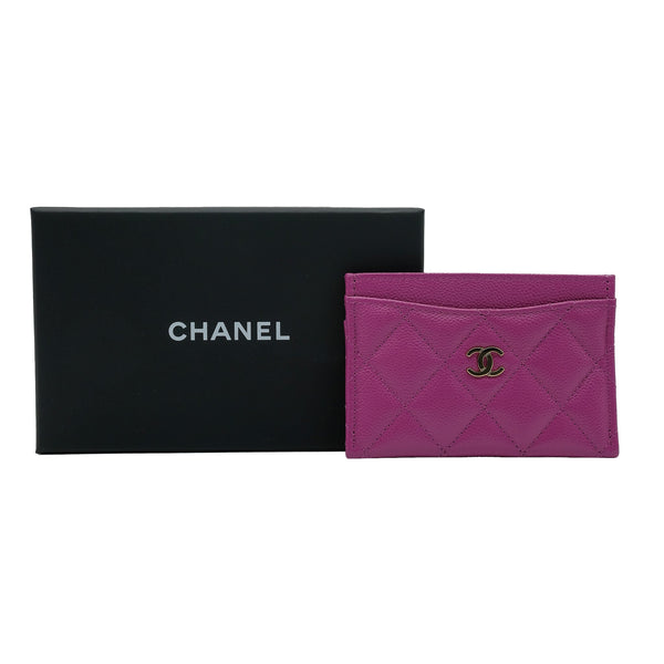CHANEL, Accessories, Nfschanel Purple Caviar Card Holder