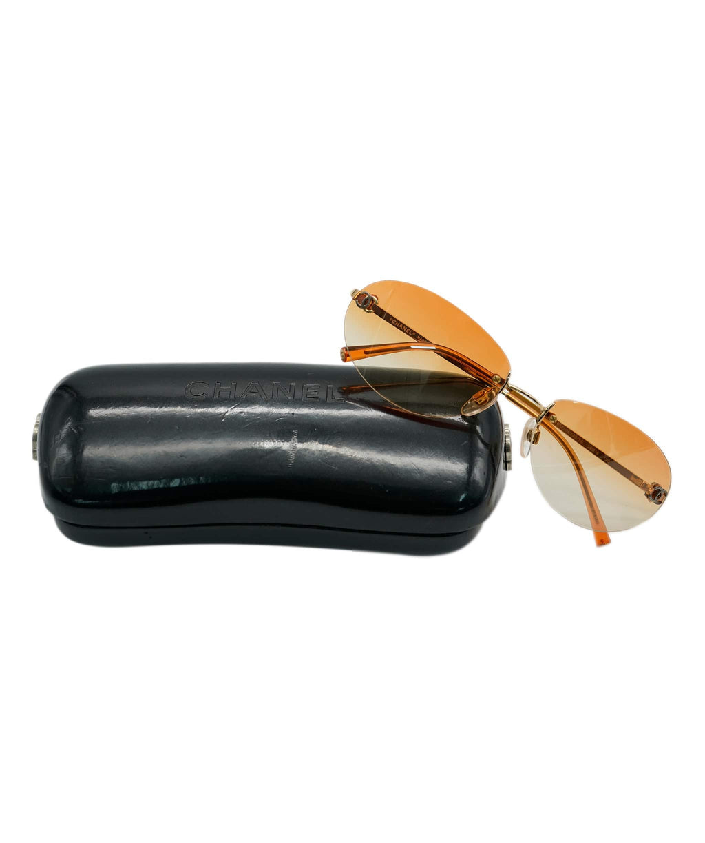 Chanel Orange Large Frame Sunglasses With Gold Tone Accents at 1stDibs | chanel  orange sunglasses, orange chanel sunglasses, chanel sunglasses orange