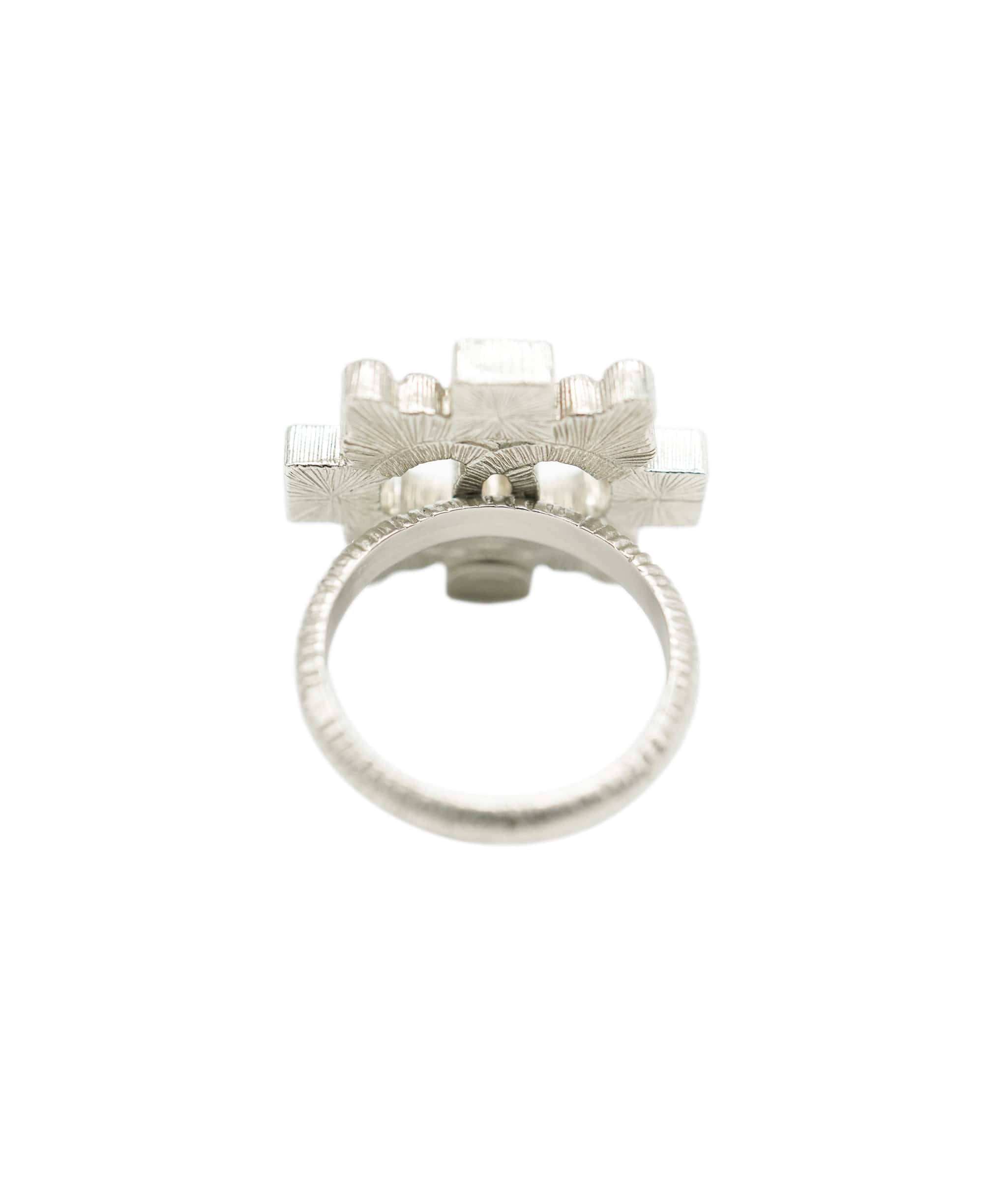 Chanel Chanel square diamonte ring CC ALC0534