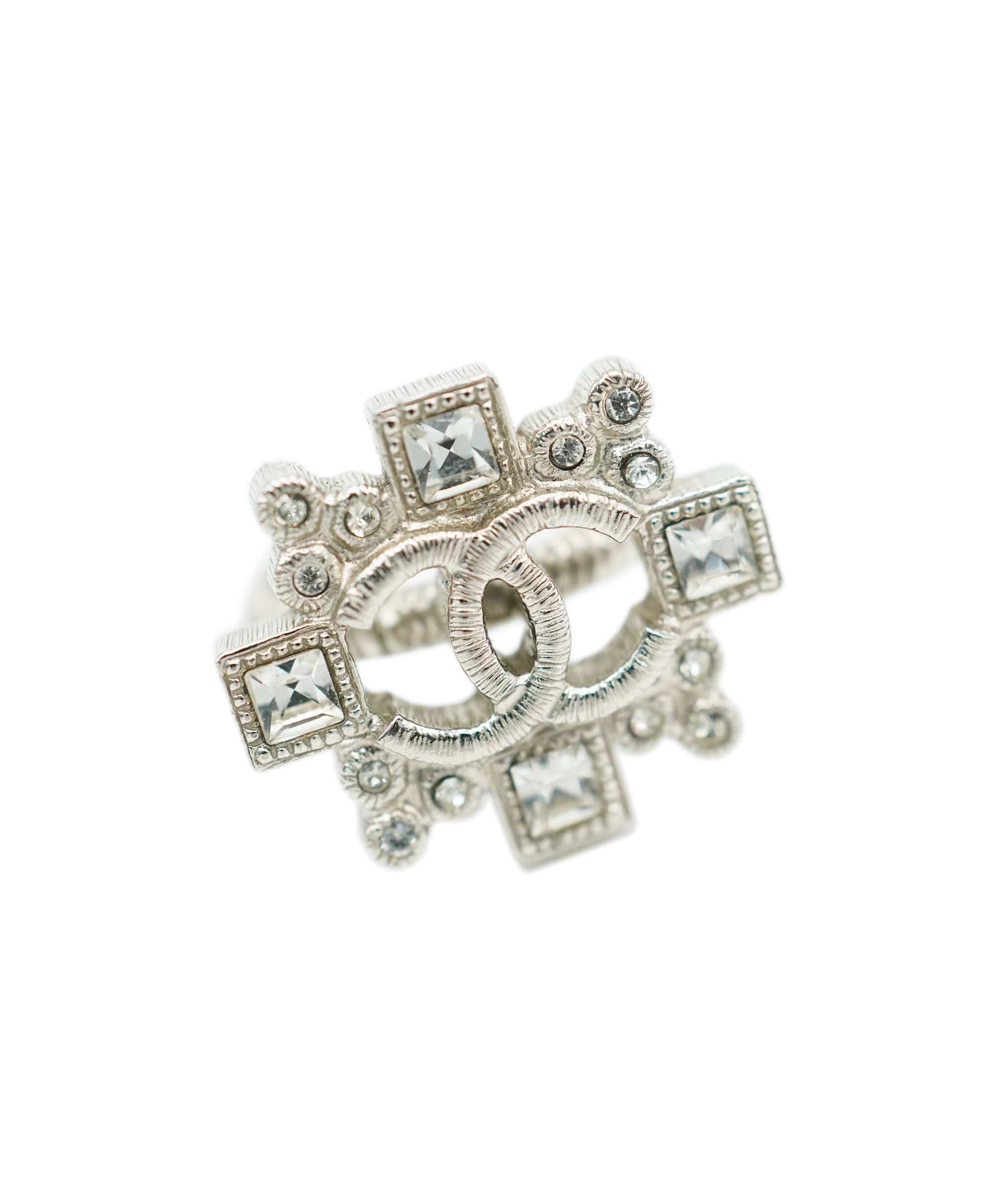 Chanel Chanel square diamonte ring CC ALC0534