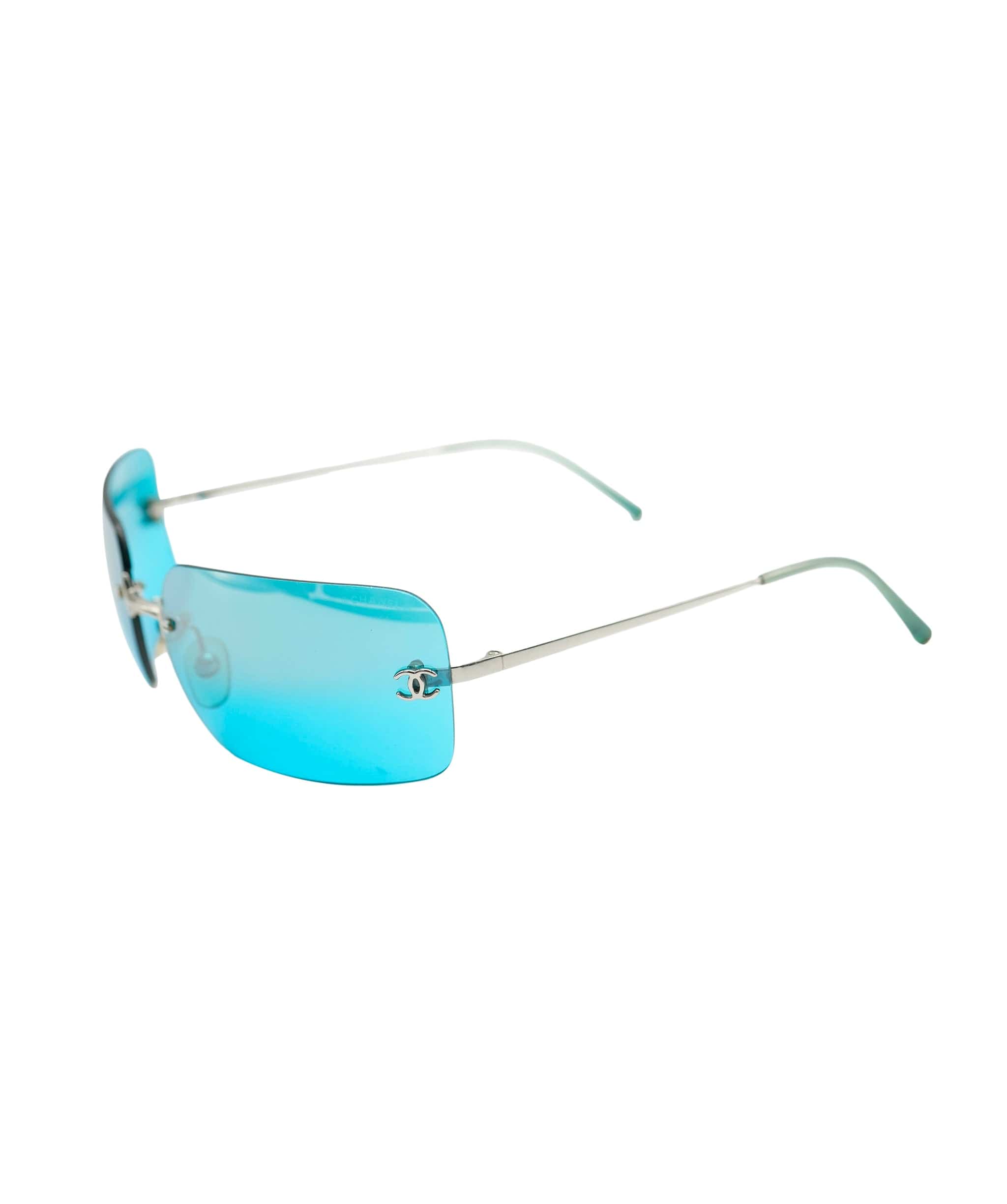 Chanel CHanel turquoise rimless sunglasses ASL7847