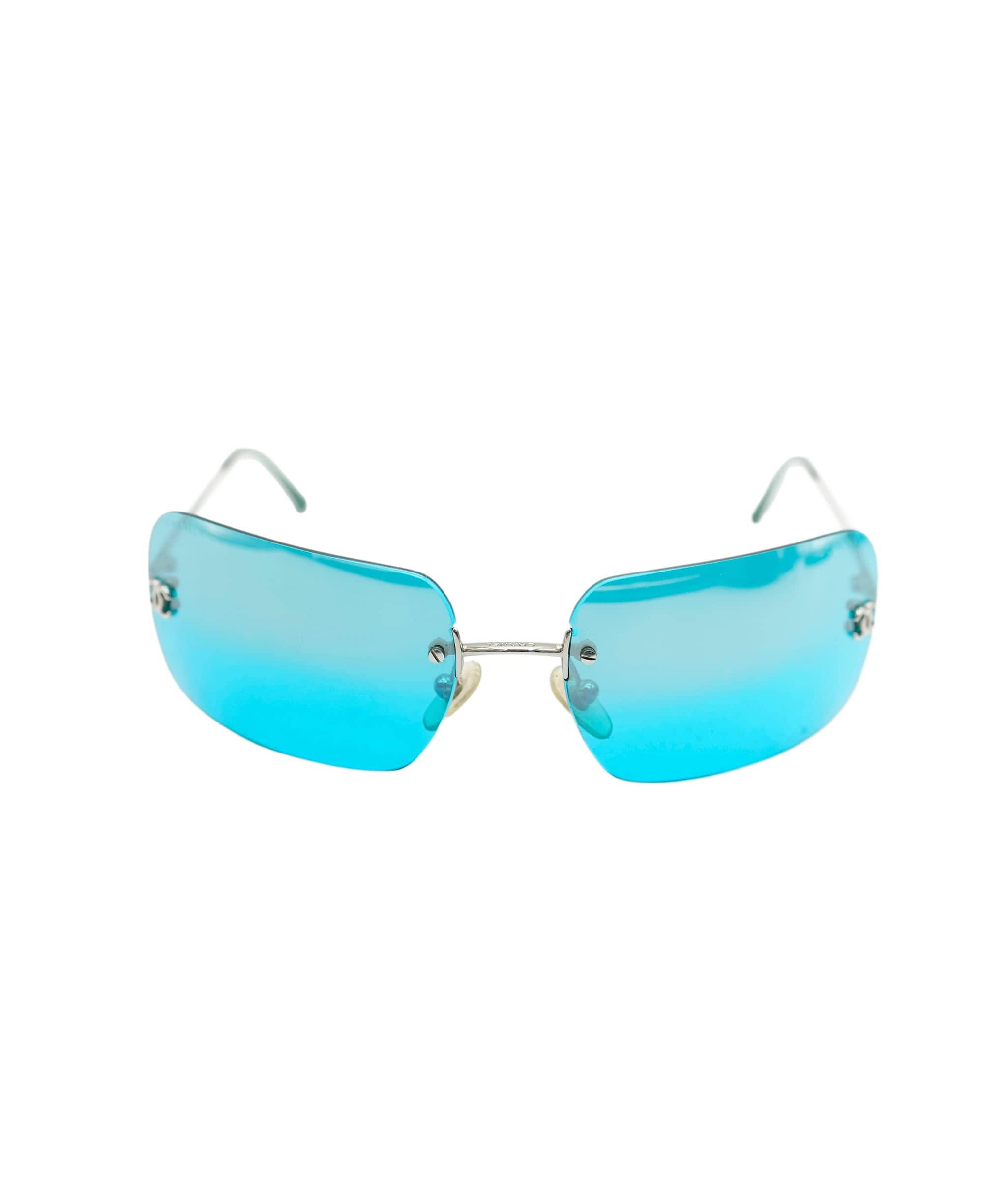 Chanel CHanel turquoise rimless sunglasses ASL7847