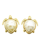 Chanel Chanel Vintage Gold Turtle Clip On Earrings AGC1147
