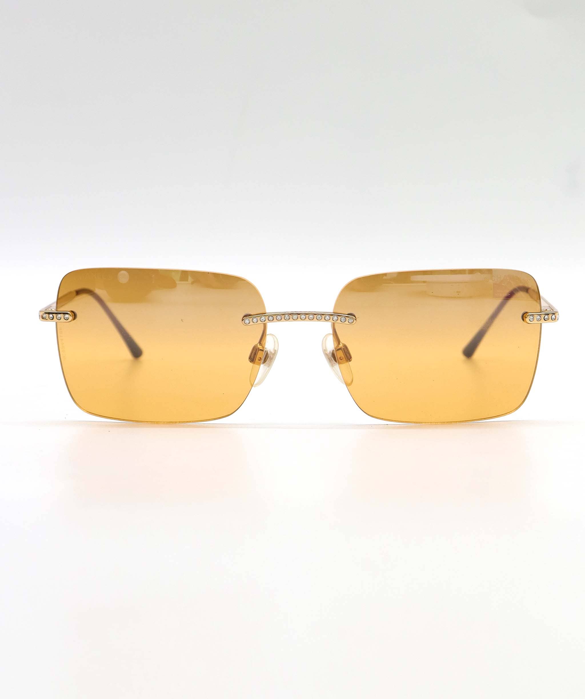 Chanel VINTAGE CHANEL COCOMARK LOGO RHINESTONE SUNGLASSES ORANGE EYEWEAR AGC3569
