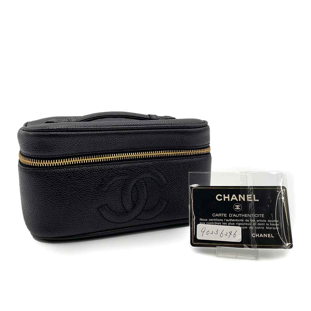 Chanel AUCTION Chanel Vintage Flat Vanity Black Caviar GHW 90236246