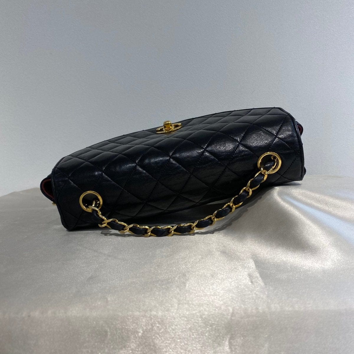 *AUCTION* Chanel Vintage Half Moon Black Lambskin GHW #0