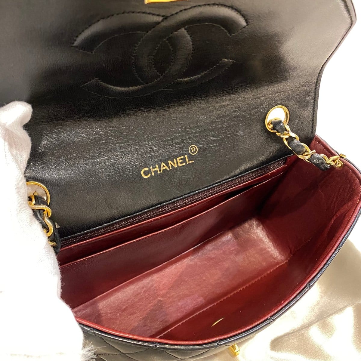 *AUCTION* Chanel Vintage Half Moon Black Lambskin GHW #0