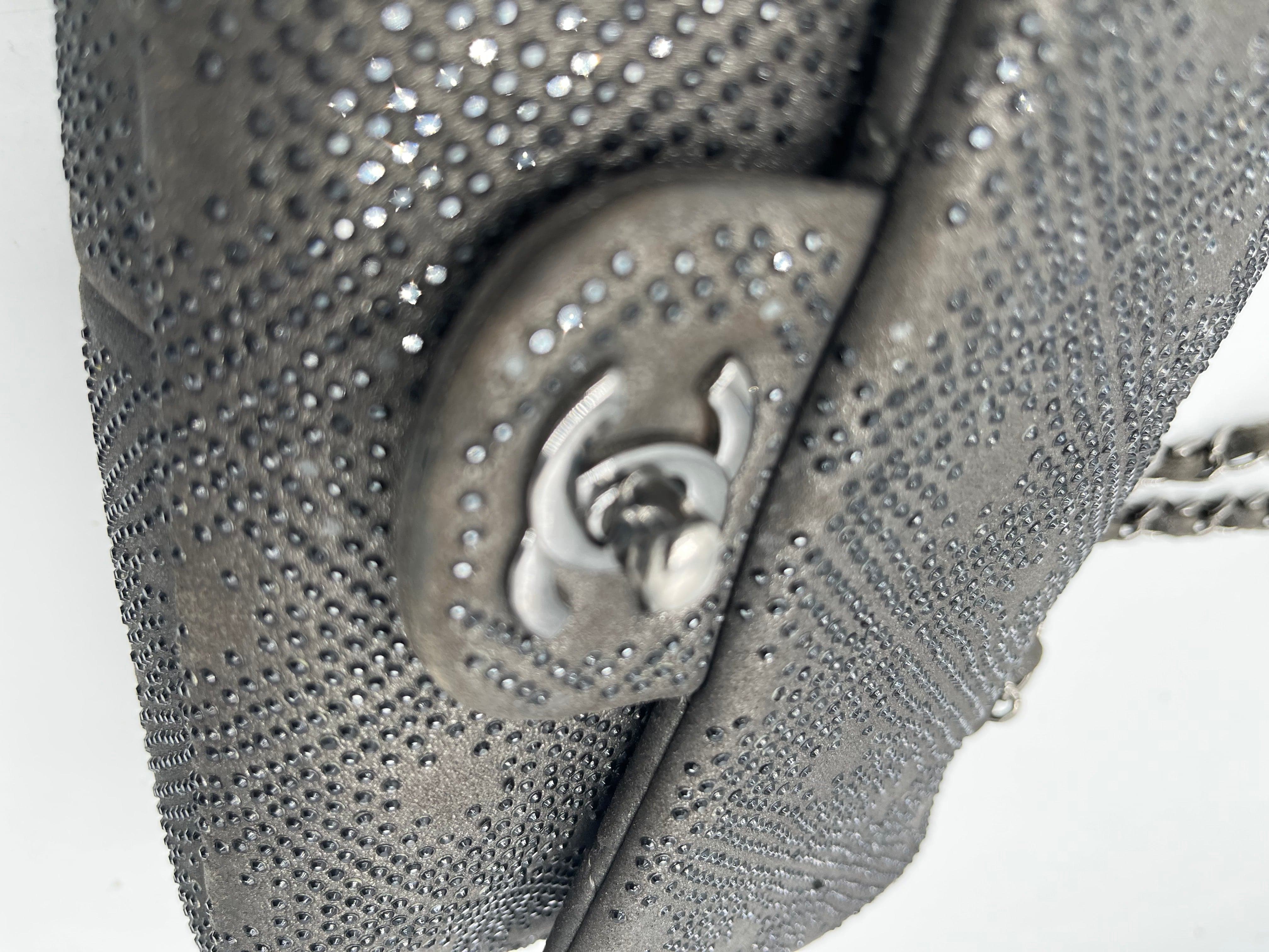 Chanel Chanel Classic  Flap bag silver strass.