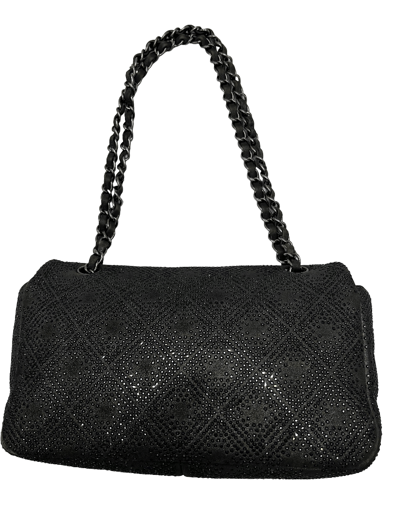 Chanel Chanel Classic  Flap bag silver strass.
