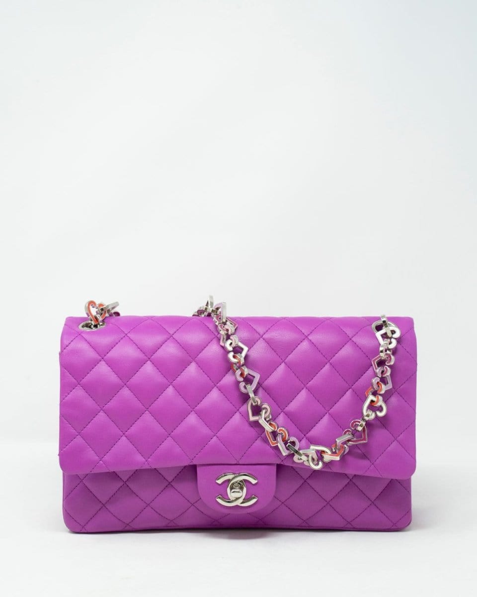57. LP X C Chanel Purple Valentine Medium Classic Single Flap Bag - ASL2130