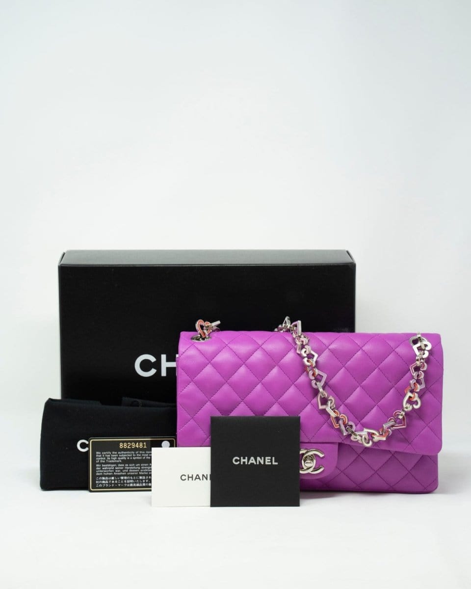 57. LP X C Chanel Purple Valentine Medium Classic Single Flap Bag - ASL2130