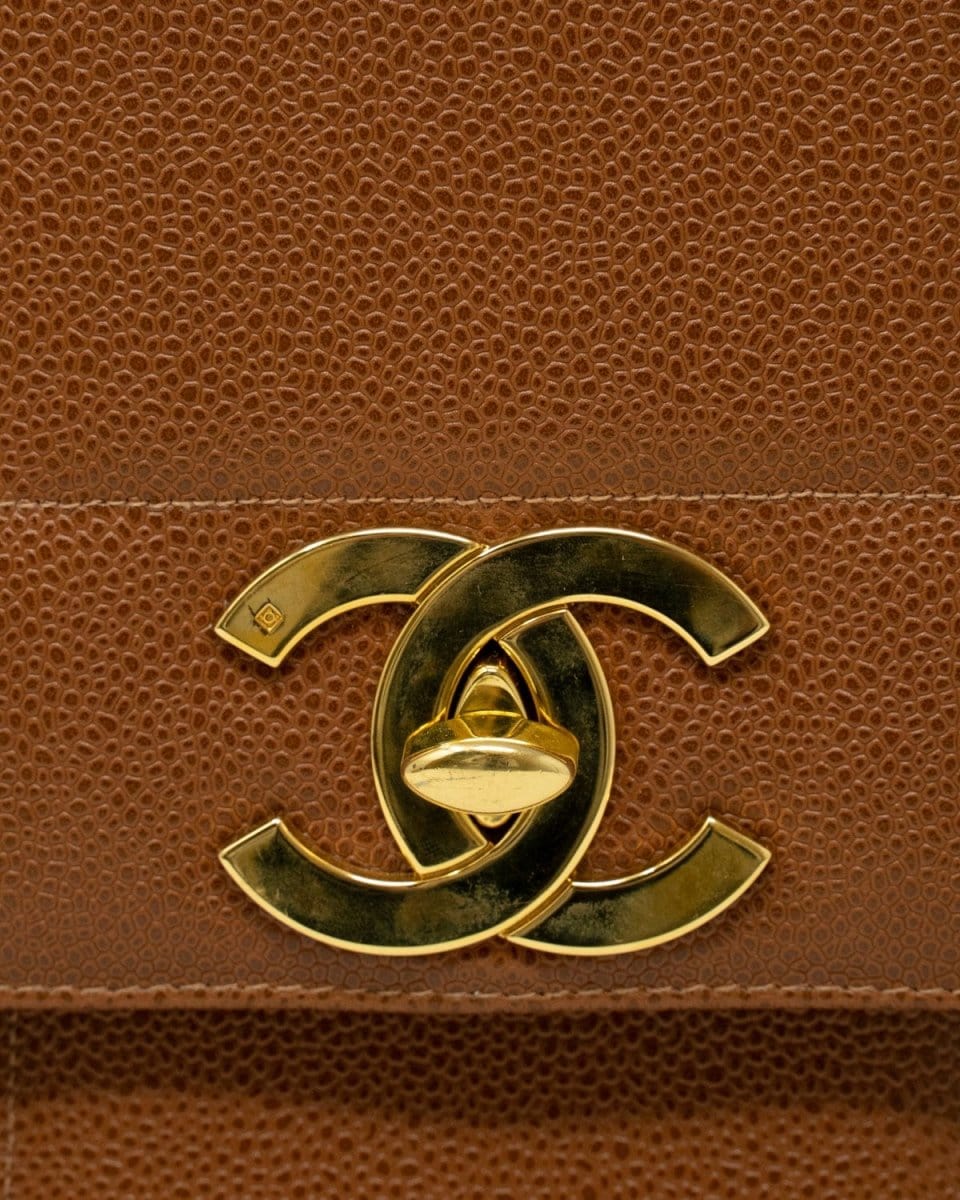 68. LP X C Chanel Rare Vintage Caramel Vertical Kelly Bag - ASL2169