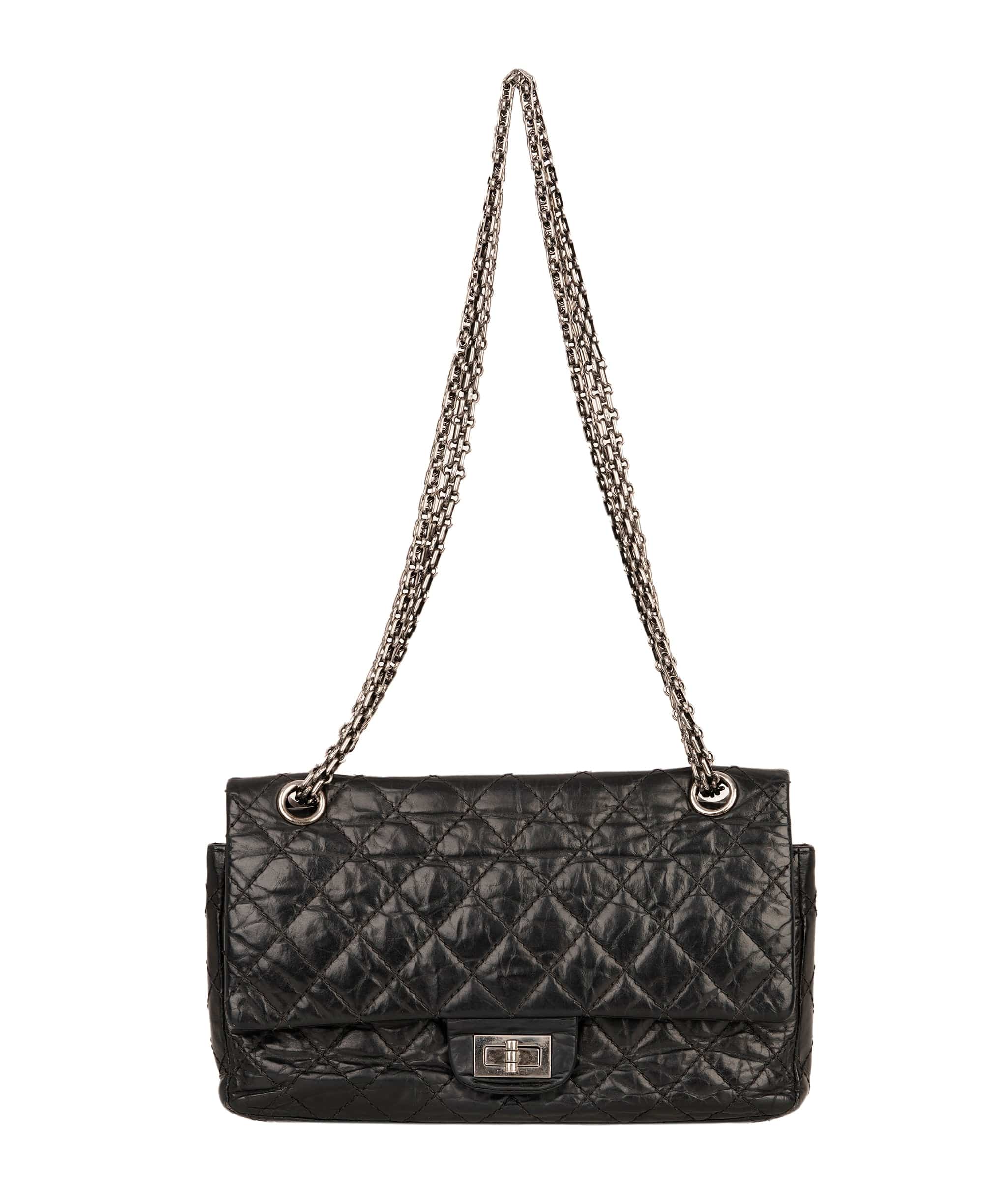 Chanel Chanel 2.55 24cm black bag shw - APC0077