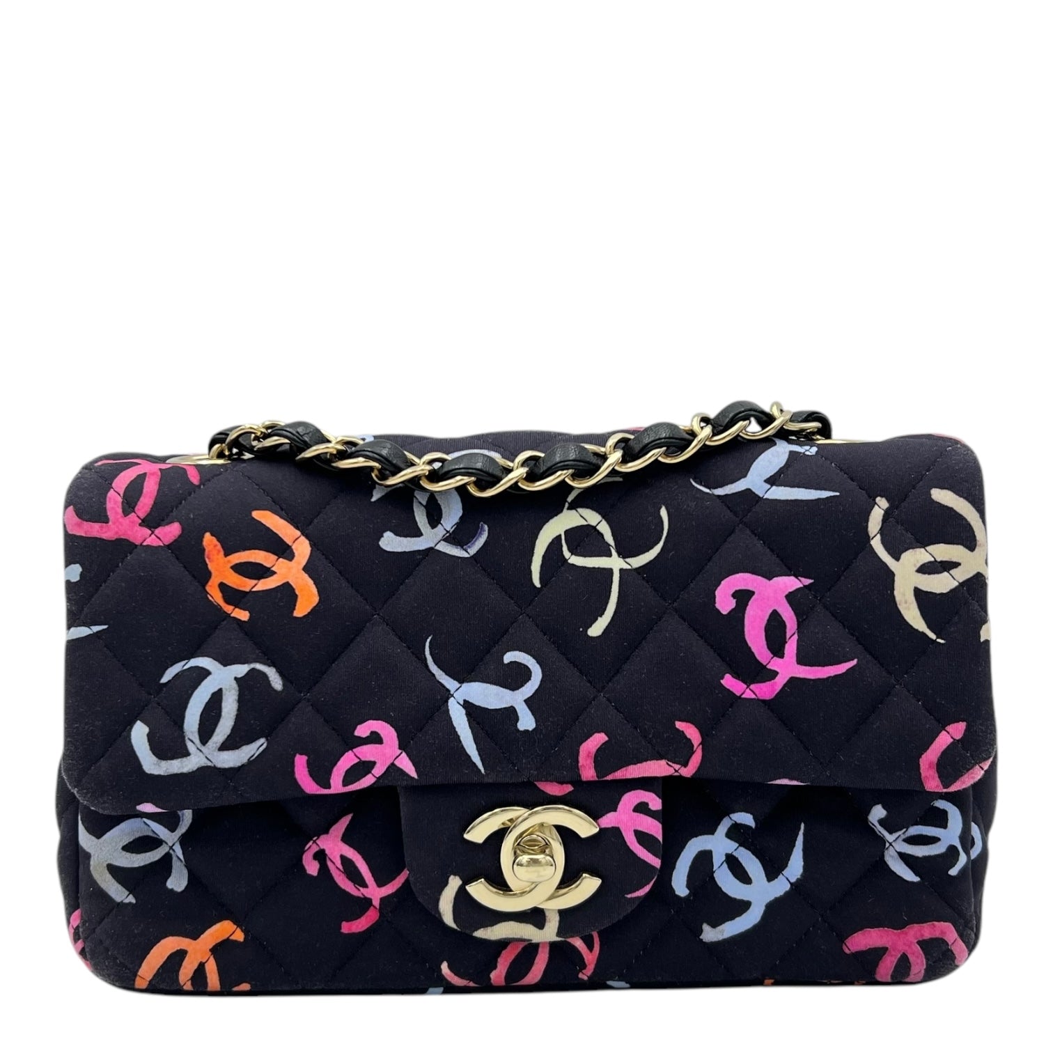 Chanel Chanel 2024 Rectangle Mini Flap Multi-colour Shoulder Bag in Fabric, Gold hardware S2504-005776DT