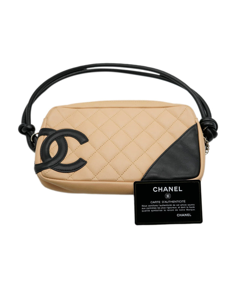 NEW Chanel Large Cambon Beige Calfskin CC Patent Leather Logo Tote Shoulder  Bag
