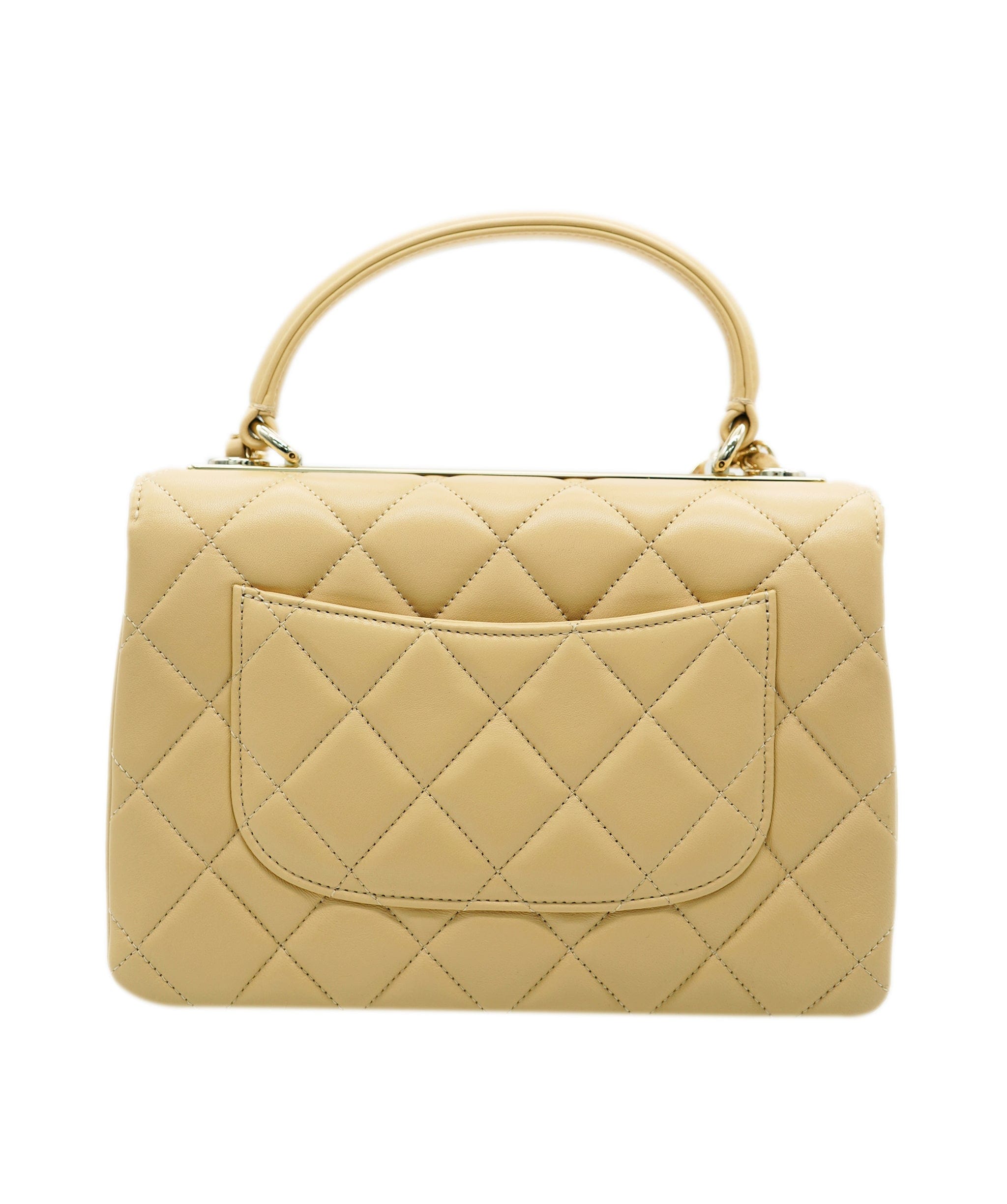 Chanel Chanel Beige Lambskin Chevron Trendy  ALC1766