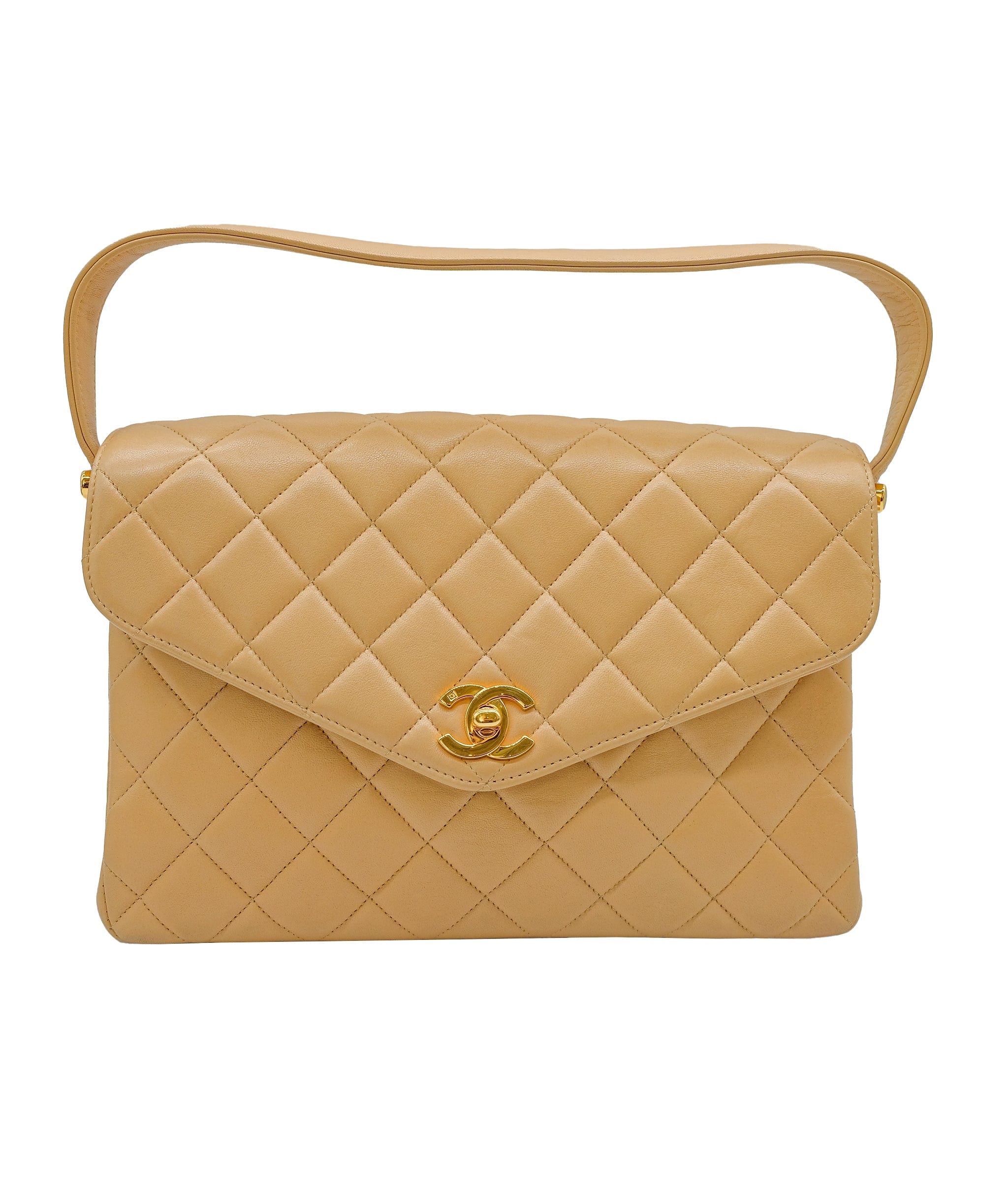 Chanel Chanel Beige Lambskin Medium Envelop Beige Lambskin ASC5266