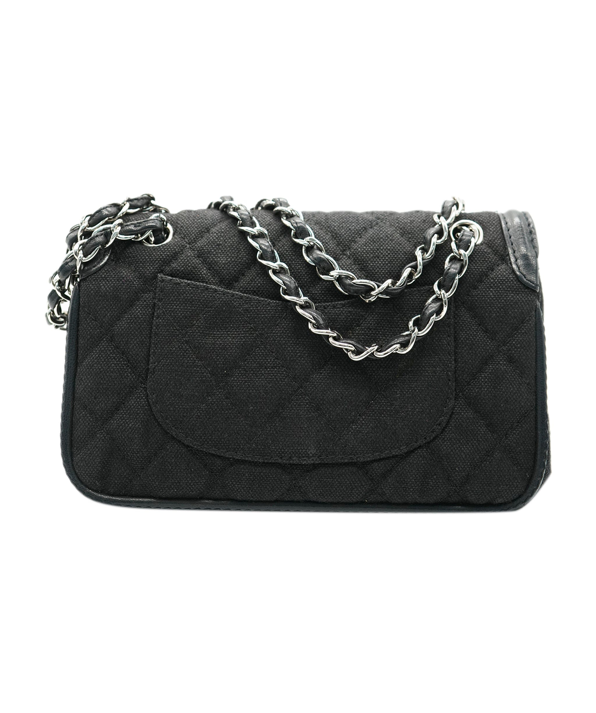 Chanel Chanel Black Double Flap Canvas with GHW Bag ALC2214
