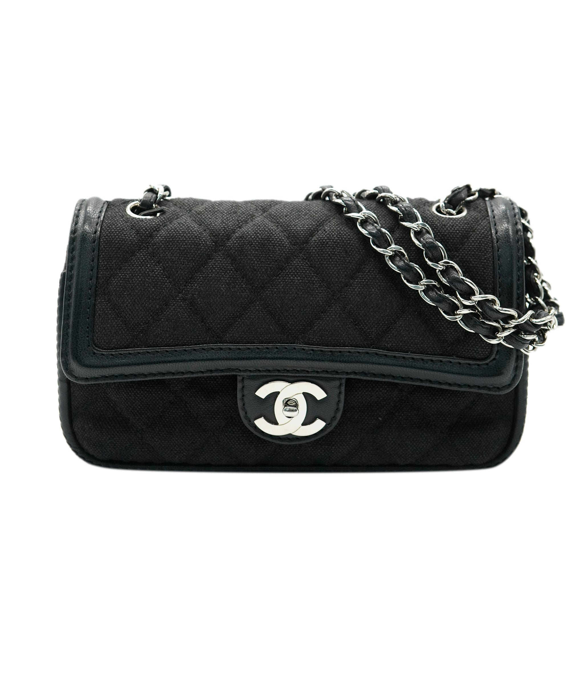 Chanel Chanel Black Double Flap Canvas with GHW Bag ALC2214