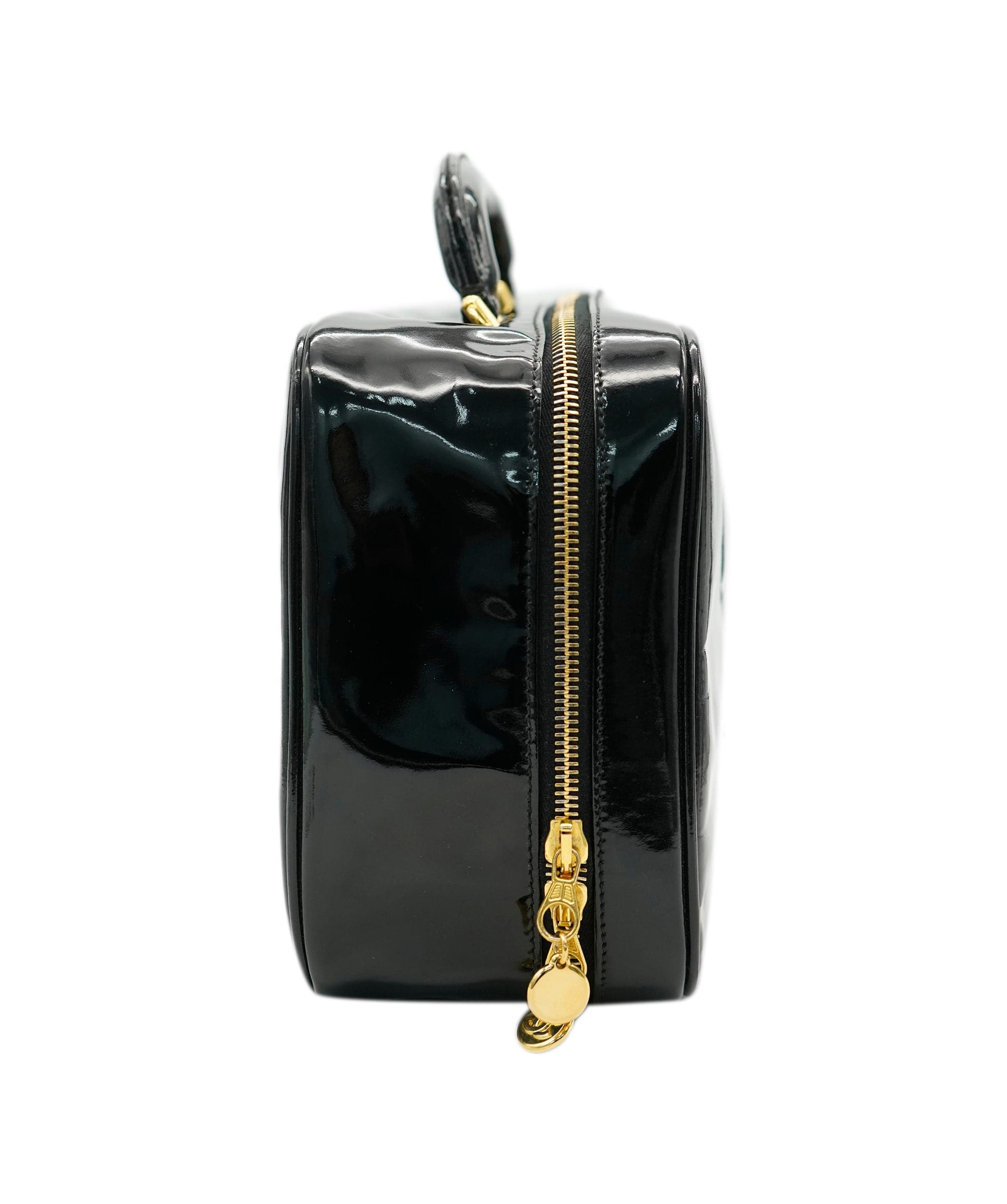 Chanel Chanel Black Vintage Patent Vanity with Strap ALL0842